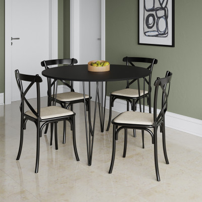 A sua cozinha ou sala de jantar só está completa com uma boa combinação de mesa e cadeira para reunir a família e amigos, se você busca um móvel de qualidade e com combinação de cores, o modelo Elen e Katrina é para você!