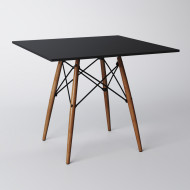 Mesa Eiffel Wood Tampo Quadrado De Madeira 90 Cm Preto Asturias(100)