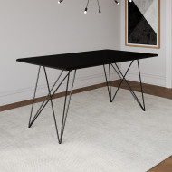 Mesa De Madeira Trama Base Preta Com Tampo Preto 140 X 80 - Asturias(100)