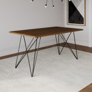 Mesa De Jantar Trama Base Preta Com Tampo Amêndoa 140 X 80 - Asturias(100)