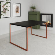 Mesa De Jantar Industrial Preta Manchester Com Base Cobre(100)