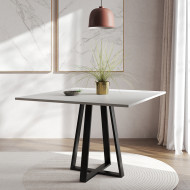 Mesa De Jantar Mônaco 110cm Tampo Branco Pés Preto(100)