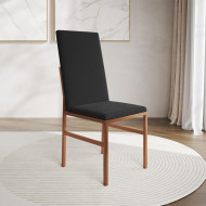 Cadeira De Jantar Estofada Mônaco Premium Cobre E Preta(100)