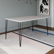 Mesa Elen Tampo Retangular 140 X 80 Cm De Madeira Branco Asturias(100)