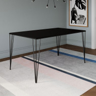 Mesa De Jantar Elen Retangular Tampo De Madeira 140x80cm Preto(100)