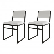 Kit 2 Cadeiras De Jantar Industrial Isa Assento Corino Branco(100)