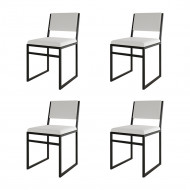 Kit 4 Cadeiras De Jantar Industrial Isa Assento Corino Branco(100)