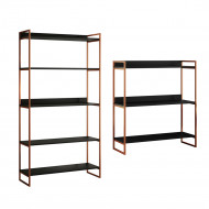 Kit Industrial Estante Guaecá 180x95 E Aparador Industrial 3 Prateleiras Córdoba 100x95 Cobre/Preto(100)