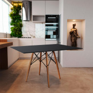 Mesa Eiffel Wood Tampo Retangular De Madeira 120 X 75 Cm Preto Asturias(100)