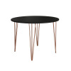 Mesa Jantar Redonda Preta Elen 110cm Hairpin Com 4 Cadeiras Katrina Cobre
