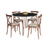 Mesa Jantar Redonda Preta Elen 110cm Hairpin Com 4 Cadeiras Katrina Cobre