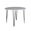 Mesa Jantar Redonda Branca Hairpin 90cm Elen Base Ferro Preto