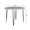 Mesa Jantar Redonda Branca Hairpin 90cm Elen Base Ferro Preto
